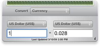 Mac widget Currency Converter error